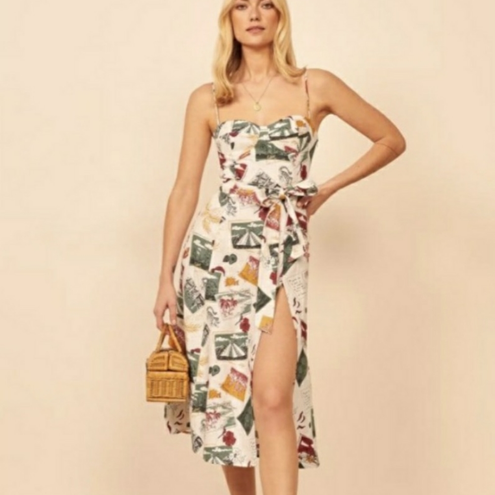 REFORMATION Jada Linen Dress Size 2